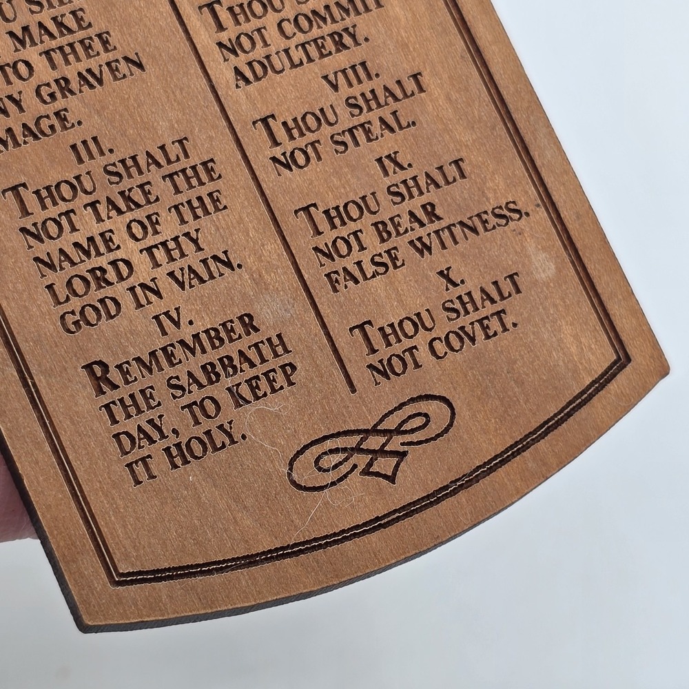 The Ten Commandments Wooden Wood Fridge Magnet Vtg - Picture 5 of 8